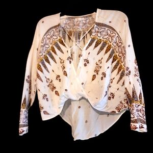 SILENCE + NOISE Criss-Cross Front Urban Outfitters Boho Top